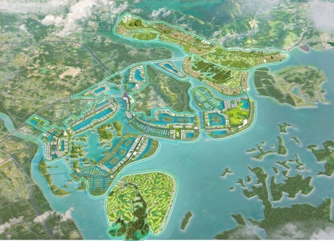 Vinhomes Global Gate Hạ Long được quy hoạch theo mô hình thành phố kỳ quan kết nối toàn cầu bên vịnh di sản quốc tế, có khả năng kết nối với Thủ đô chỉ trong 23 phút thông qua đường sắt cao tốc Hà Nội - Quảng Ninh. Ảnh: Vinhomes